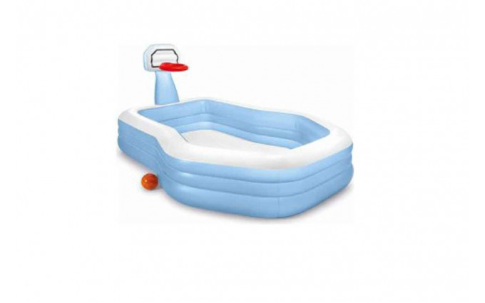 57183NP Бассейн надувной с баксетбольным кольцом, 257х188х103см